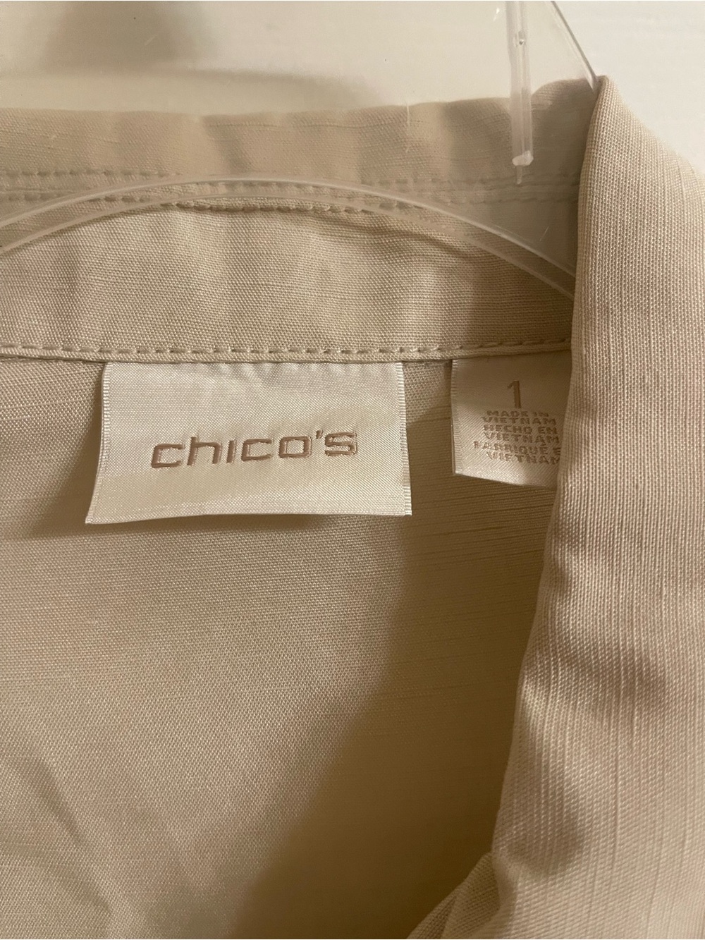 Chico's Light Cream Collared Top